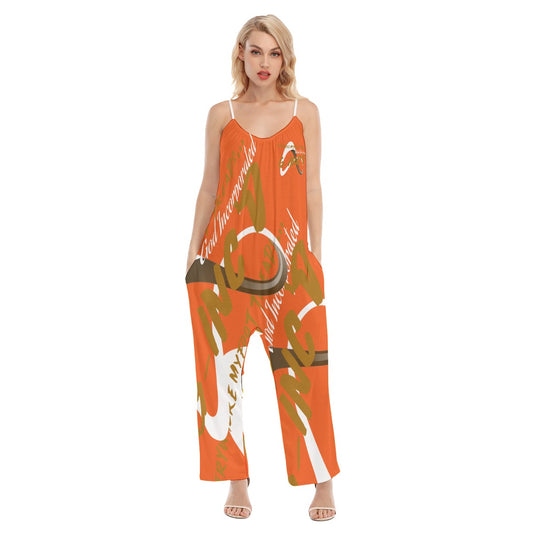 G-Inc'd Women's Loose Cami Jumpsuit Orange