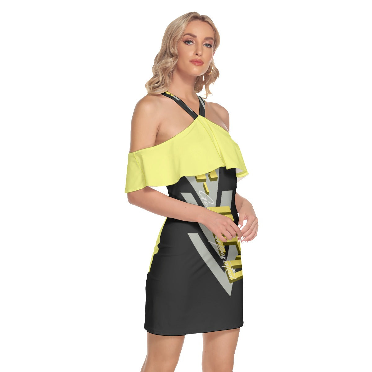 G-Inc'd Cold Shoulder With Ruffle Yellow