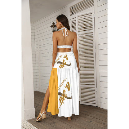 G-Inc'd Women's Tie Back Wrap Dress Gold