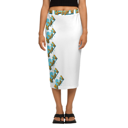 G-Inc'd  Back Split Pencil Skirt White