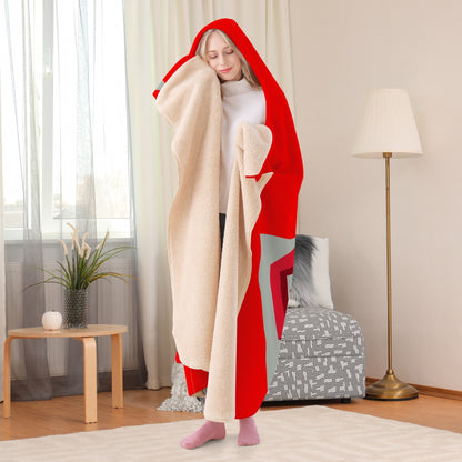 320. Casual Dual-Sided Stitched Hoodie Blanket (Red)