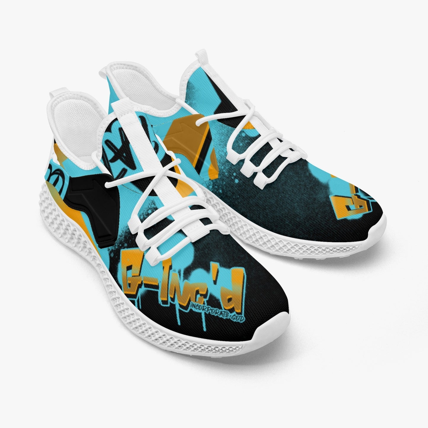 G-Inc'd Mesh Knit Turquoise Sneakers