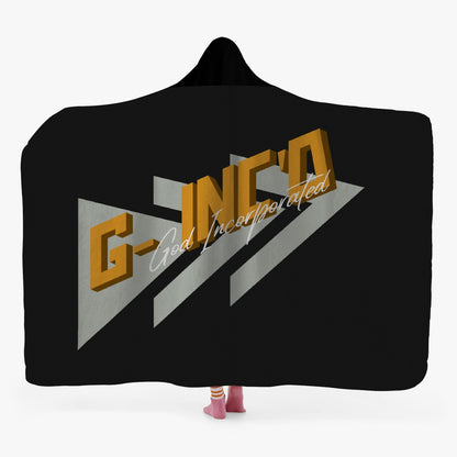 320. Casual Dual-Sided Stitched Hoodie Blanket (Black)