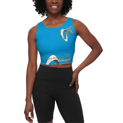 G-Inc'd Longline V-Shape-Back Sports Bra Blue